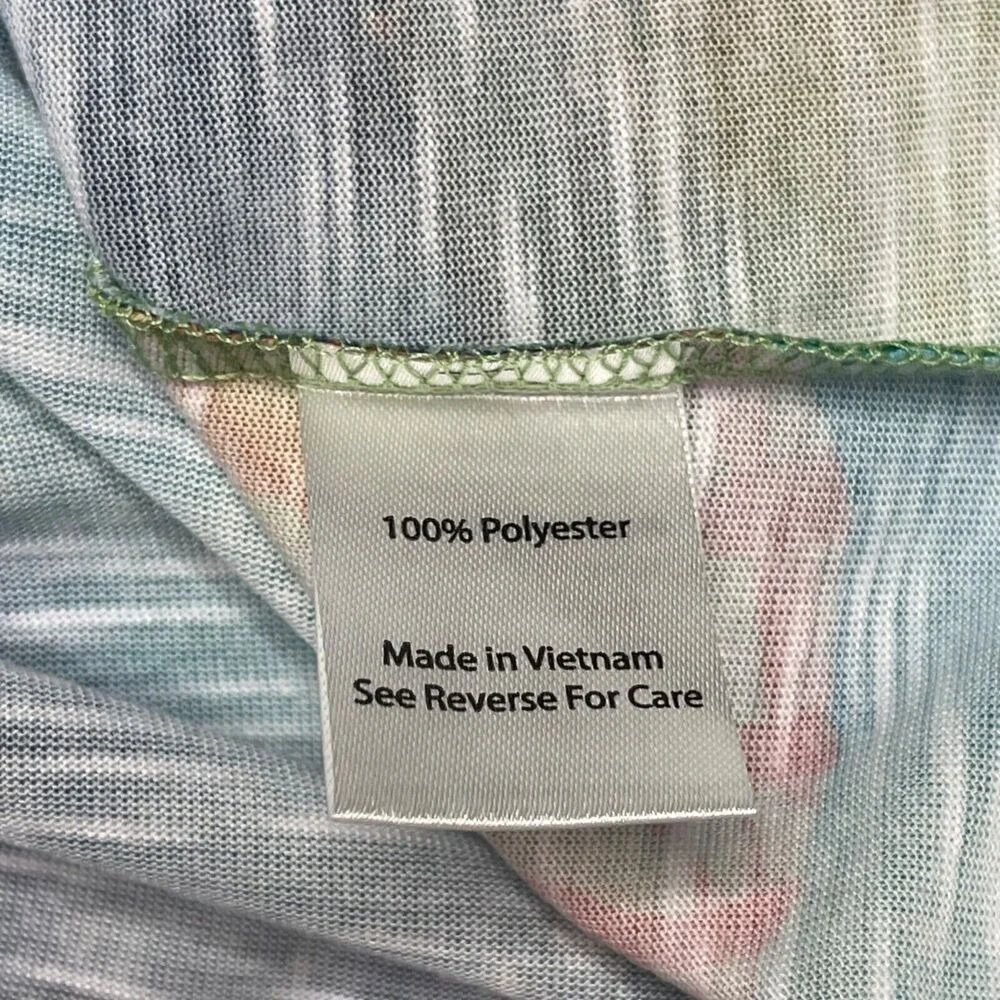 Coral‎ Bay Tee Womens Small Colorful Turtle Fish Rhinestones 3/4 Sleeves - Picture 11 of 13